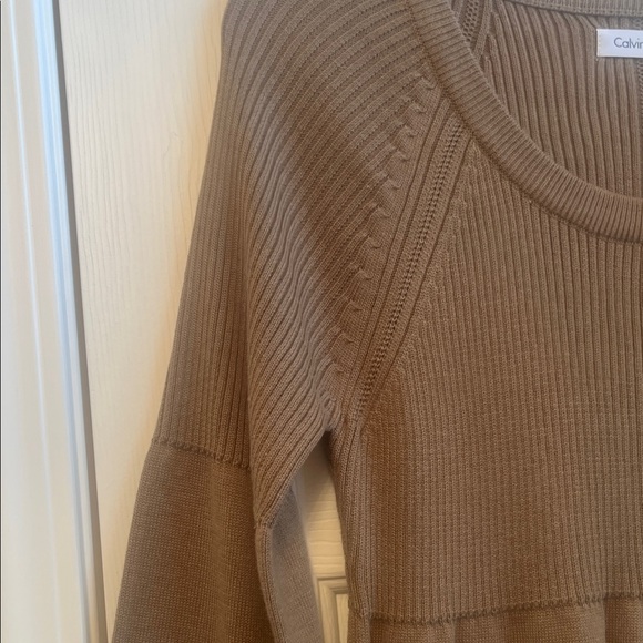 Calvin Klein Tan Ribbed Knit Top - Picture 6 of 8